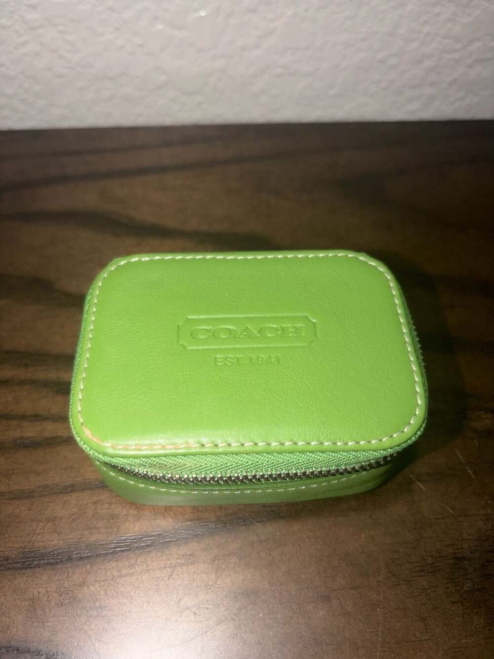 Coach Key Lime Green Leather Pill Case